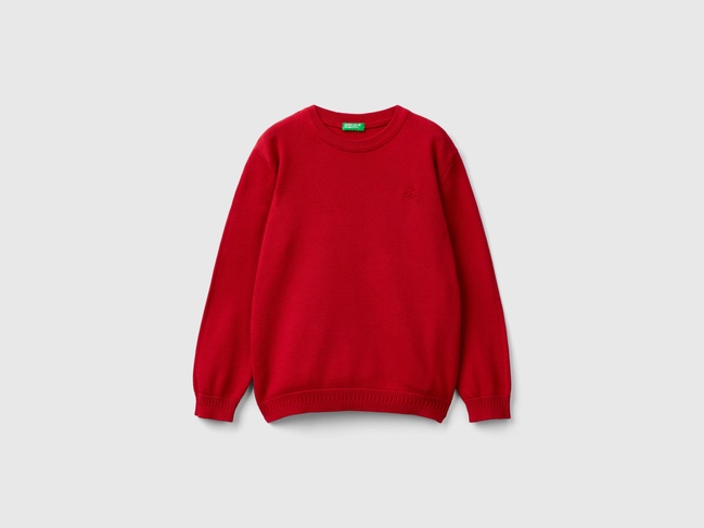 Фото ракурс 1 - Красный свитер для мальчиков Benetton артикул 1294G100P.P 21P 24A
