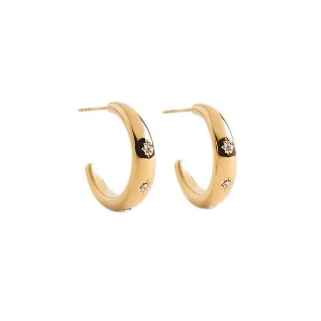 Фото ракурс 1 - Женские золотые серьги Parfois артикул 228163 _GD SS2025