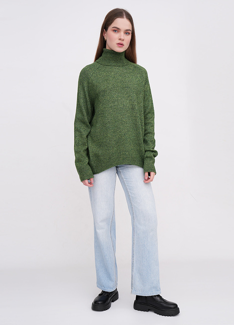 Жіночий зелений светр EQUILIBRI артикул W342 083 000 Green FW2025 Фото ракурс 3 - Жіночий зелений светр EQUILIBRI артикул W342 083 000 Green FW2025