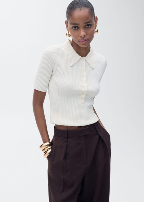 Жіночий молочний джемпер Mango артикул 87027172 05 8 season Фото ракурс 1 - Жіночий молочний джемпер Mango артикул 87027172 05 8 season