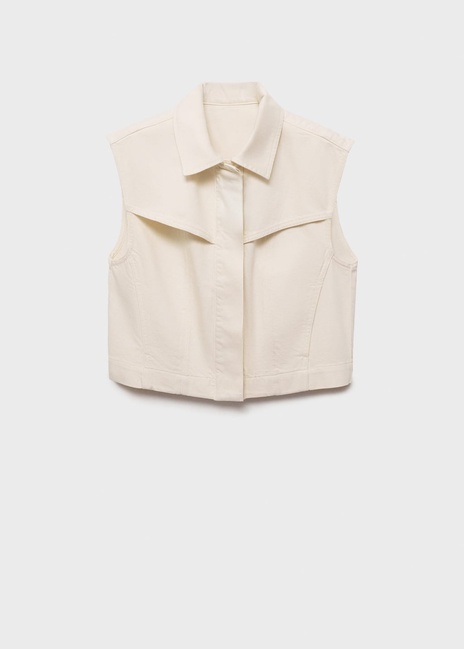 Фото ракурс 3 - Женский молочный жилет Mango артикул 87078644 05 8 season