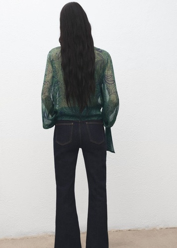 Фото ракурс 2 - Жіноча зелена блузка Mango артикул 17039120 43 1 season