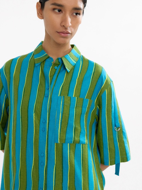 Женское синее платье Parfois артикул 234397 _BL FW2025 Фото ракурс 3 - Женское синее платье Parfois артикул 234397 _BL FW2025