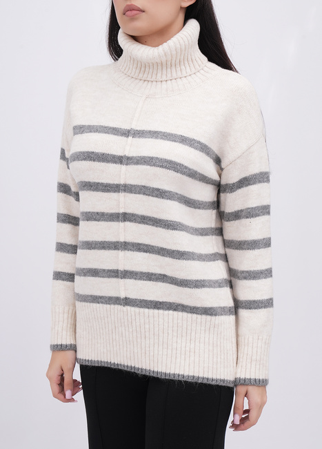 Жіночий молочний светр EQUILIBRI артикул W342 008 001 MILK FW2025 Фото ракурс 3 - Жіночий молочний светр EQUILIBRI артикул W342 008 001 MILK FW2025