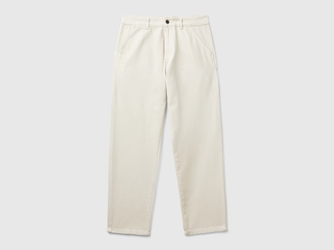 Фото ракурс 4 - Мужские бежевые штаны Benetton артикул 4DMKUF04T 60V 24A