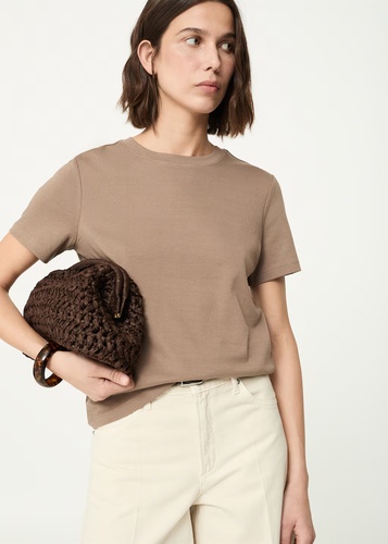Фото ракурс 1 - Жіноча коричнева футболка Mango артикул 17921197 35 1 season