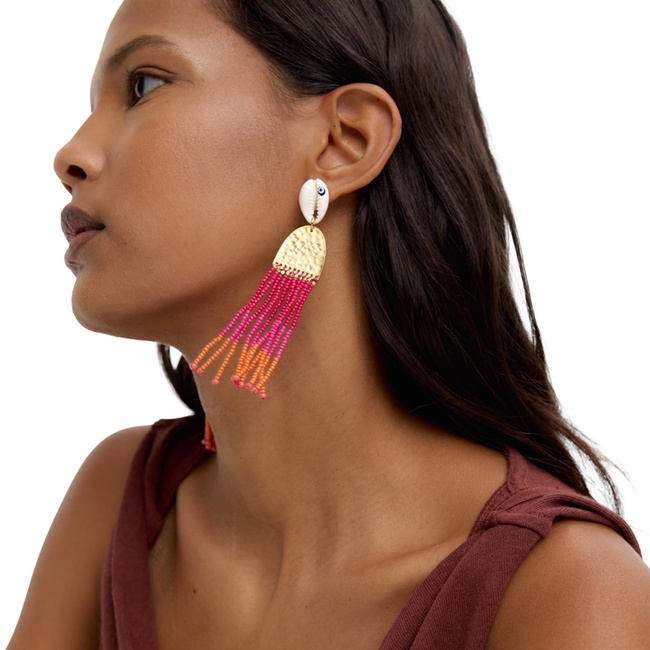 Женские розовые серьги Parfois артикул 234925 _BM FW2025 Фото ракурс 4 - Женские розовые серьги Parfois артикул 234925 _BM FW2025