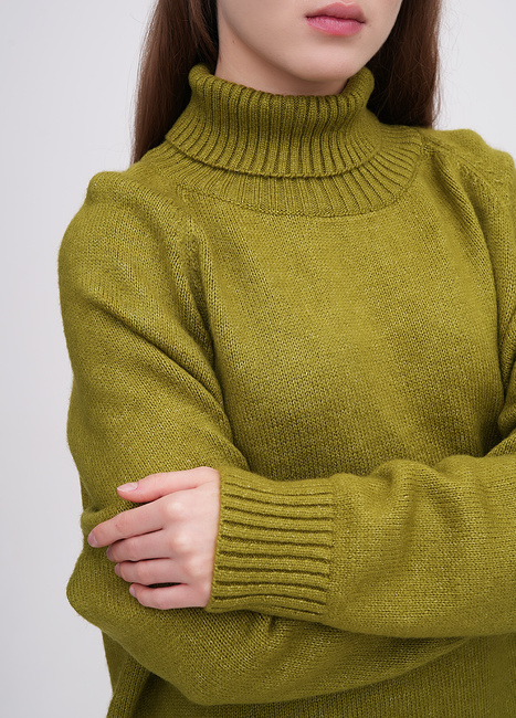 Фото ракурс 4 - Жіночий зелений светр EQUILIBRI артикул W342 084 000 LIME FW2025