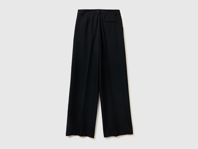 Жіночі чорні штани Benetton артикул 4L4HDF07F 700 25A Фото ракурс 3 - Жіночі чорні штани Benetton артикул 4L4HDF07F 700 25A