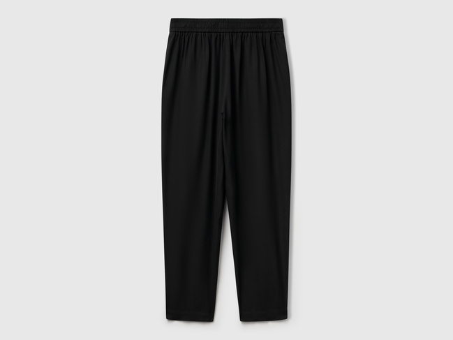 Женские черные штаны Benetton артикул 4T91DF08L 100 25P Фото ракурс 3 - Женские черные штаны Benetton артикул 4T91DF08L 100 25P