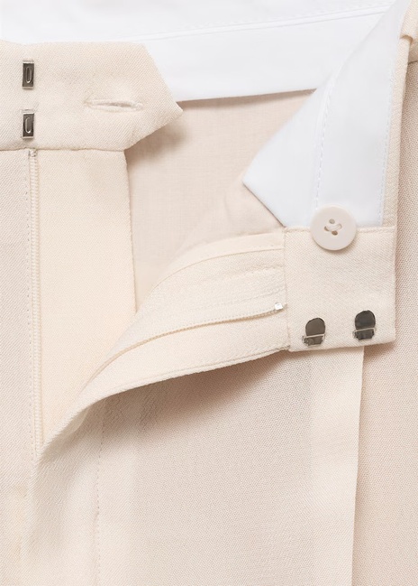 Женские молочные брюки Mango артикул 17021268 10 1 season Фото ракурс 5 - Женские молочные брюки Mango артикул 17021268 10 1 season