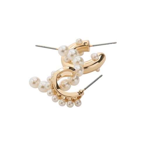 Фото ракурс 2 - Женские бело-золотые серьги Parfois артикул 239447 _PE FW2025