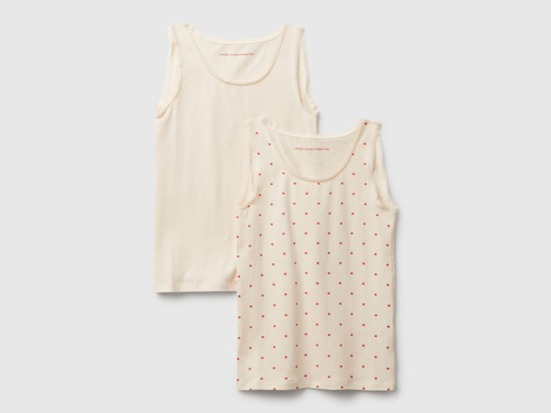 Фото ракурс 1 - Бежева майка Benetton для дівчаток артикул 37CY0H00P 61K 25A