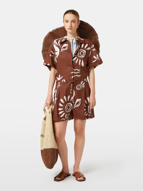 Жіночий коричневий комбiнезон SCOTCH & SODA артикул UFN00625M U246 SS2025 Фото ракурс 1 - Жіночий коричневий комбiнезон SCOTCH & SODA артикул UFN00625M U246 SS2025