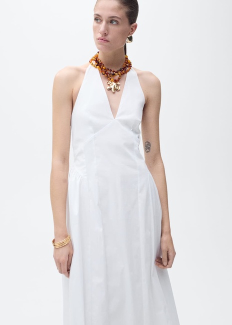 Женское молочное платье Mango артикул 87009082 02 8 season Фото ракурс 3 - Женское молочное платье Mango артикул 87009082 02 8 season