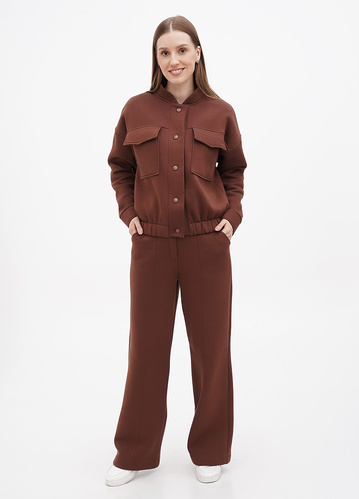 Фото ракурс 1 - Женские коричневые штаны EQUILIBRI артикул EL FL Palacco Brown FW2024