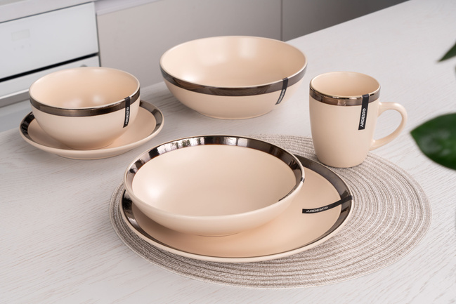 Фото ракурс 3 - Бежевый салатник Ardesto артикул AR2914LCC No color FW2025