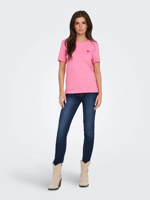 Женская розовая футболка Only артикул 15318845 Sachet Pink FW2025 Фото ракурс 5 - Женская розовая футболка Only артикул 15318845 Sachet Pink FW2025