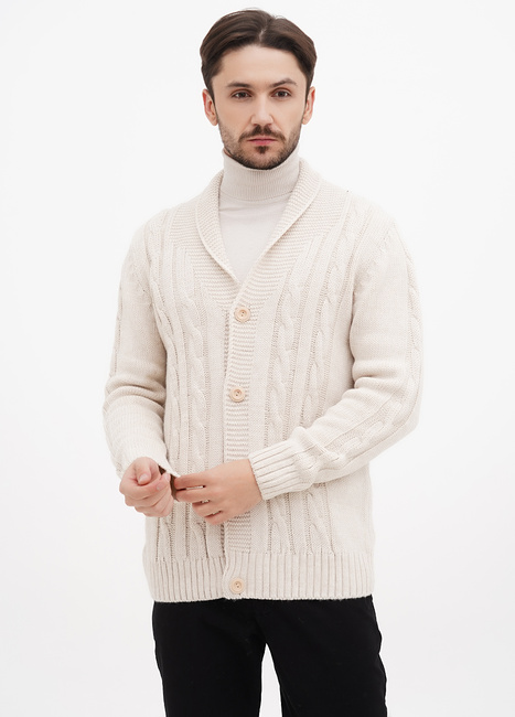 Фото ракурс 1 - Чоловічий бежевий кардиган EQUILIBRI артикул M TMD VCK Beige FW2024