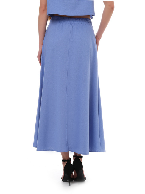 Женская голубая юбка EQUILIBRI артикул W491 051 200 LIGHT BLUE SS2025 Фото ракурс 2 - Женская голубая юбка EQUILIBRI артикул W491 051 200 LIGHT BLUE SS2025