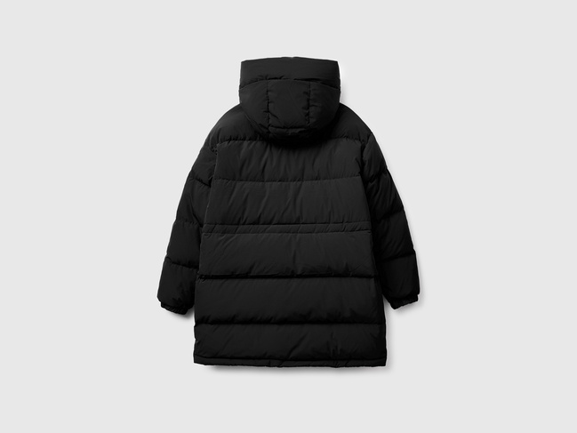 Жіноча чорна куртка Benetton артикул 22T6DN087 100 25A Фото ракурс 3 - Жіноча чорна куртка Benetton артикул 22T6DN087 100 25A