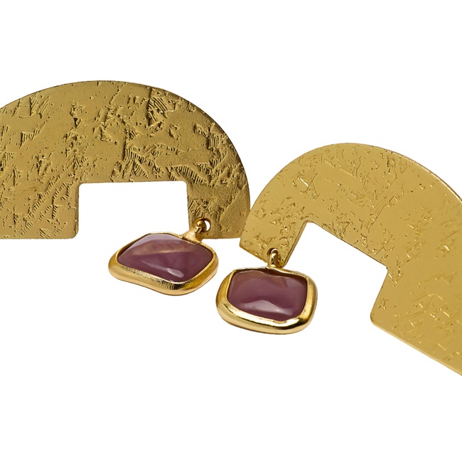 Жіночі золоті сережки Parfois артикул 234018 _PU FW2025 Фото ракурс 3 - Жіночі золоті сережки Parfois артикул 234018 _PU FW2025