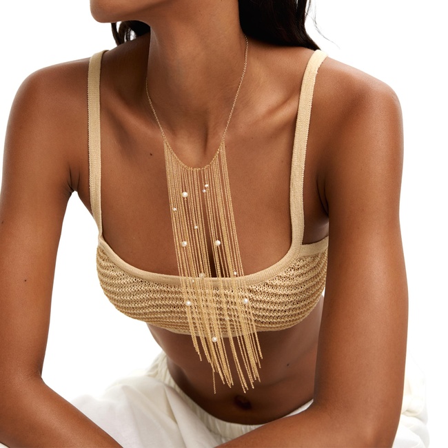 Фото ракурс 4 - Жіноче золотe намисто Parfois артикул 233925 _GD FW2025