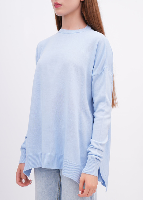 Фото ракурс 3 - Жіночий синій джемпер EQUILIBRI артикул W345 020 000 Blue FW2025