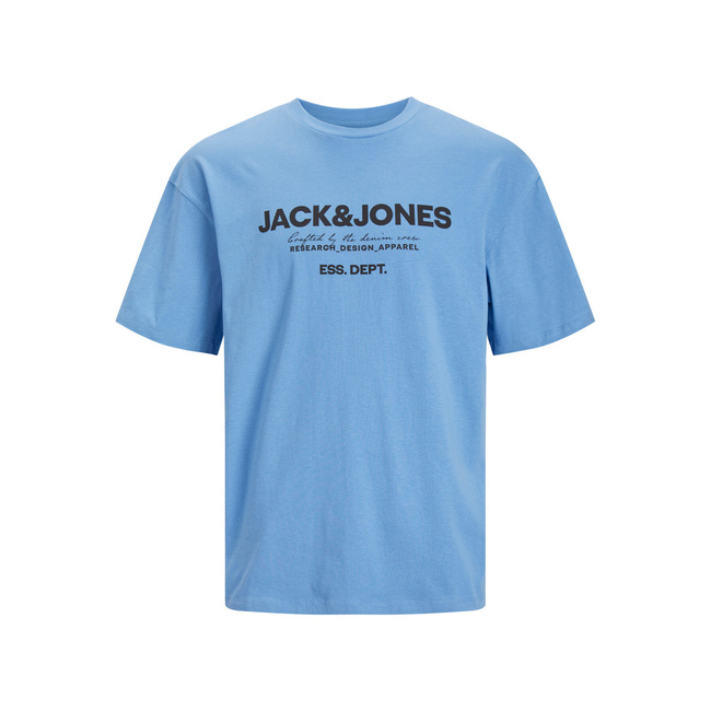 Фото ракурс 1 - Мужская голубая футболка Jack & Jones артикул 12247782 Pacific Coast SS2024