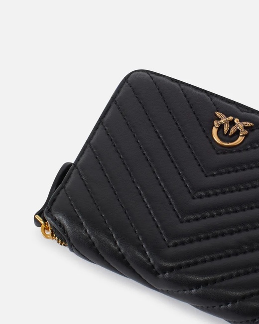 Фото ракурс 4 - Жіночий чорний гаманець Pinko артикул 100249-A0GK Z99Q FW2025