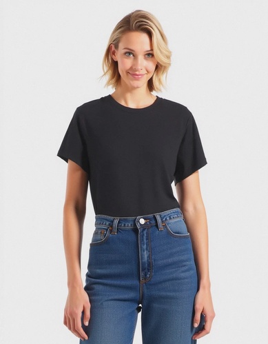 Фото ракурс 1 - Жіноча чорна футболка Piazza Italia артикул 62225 Black FW2025