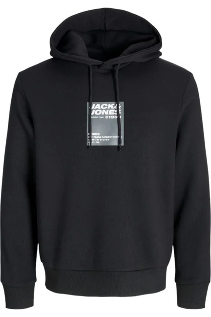 Фото ракурс 3 - Чоловіче чорнe худі Jack & Jones  артикул 12271202 Black FW2024