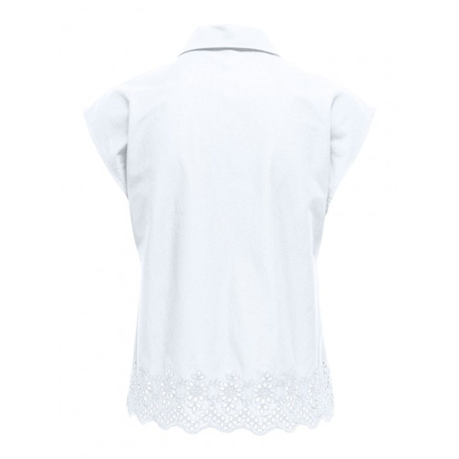 Женская белая блузка Only артикул 15342569 bright white SS2025 Фото ракурс 4 - Женская белая блузка Only артикул 15342569 bright white SS2025