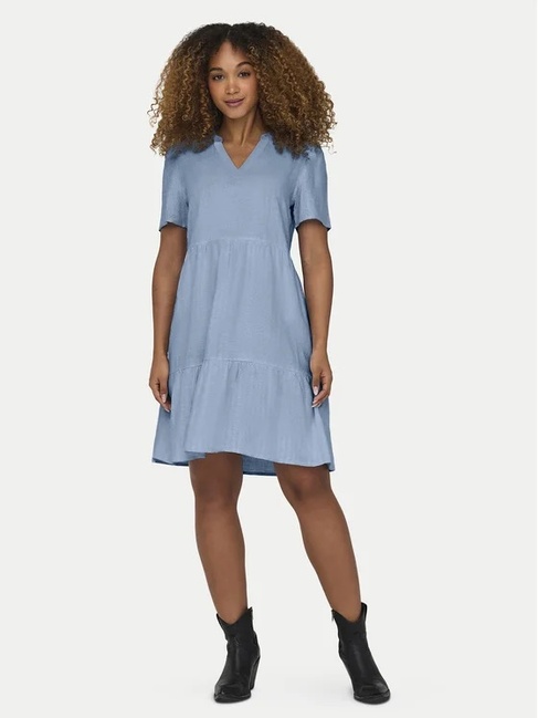 Женское синее платье Only артикул 15310970 CASHMERE BLUE SS2025 Фото ракурс 1 - Женское синее платье Only артикул 15310970 CASHMERE BLUE SS2025