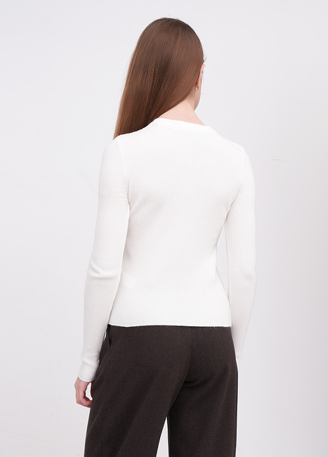 Жіночий молочний лонгслів EQUILIBRI артикул W315 011 000 MILK FW2025 Фото ракурс 2 - Жіночий молочний лонгслів EQUILIBRI артикул W315 011 000 MILK FW2025