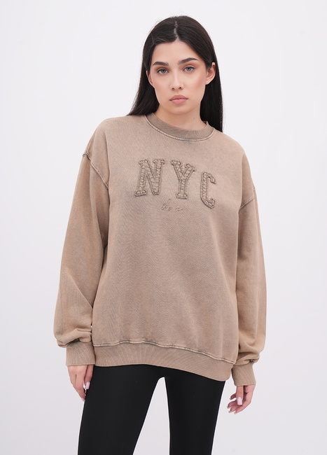 Жіночий коричневий світшот EQUILIBRI артикул W231 033 000 CAMEL FW2025 Фото ракурс 1 - Жіночий коричневий світшот EQUILIBRI артикул W231 033 000 CAMEL FW2025