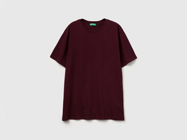 Фото ракурс 5 - Чоловіча бордова футболка Benetton артикул 3U53J1F15 34D 25A