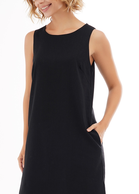 Фото ракурс 3 - Жіноча чорна сукня EQUILIBRI артикул W452 049 001 Black SS2025