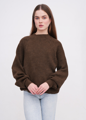 Фото ракурс 1 - Жіночий коричневий светр EQUILIBRI артикул W342 081 000 Brown FW2025