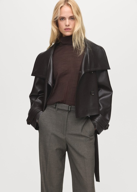 Фото ракурс 4 - Женские коричневые брюки Mango артикул 17097788 30 1 season