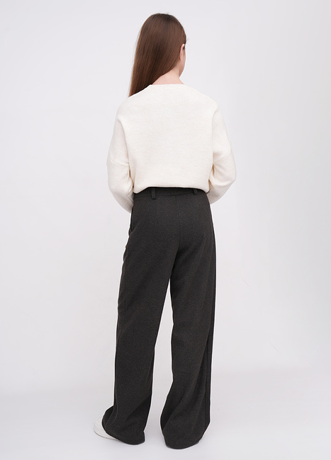 Фото ракурс 4 - Женские серые брюки EQUILIBRI артикул W466 014 002 Dark grey FW2025