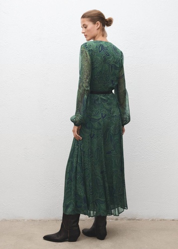 Фото ракурс 2 - Женское зеленое платье Mango артикул 17029121 43 1 season