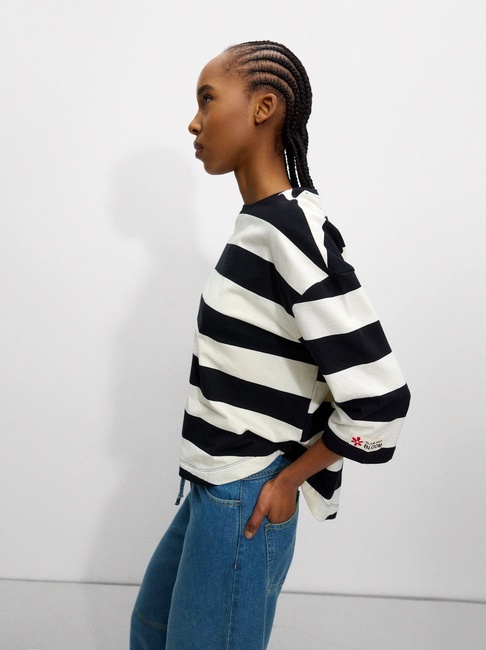 Женская белая блузка Parfois артикул 230553 _WT SS2025 Фото ракурс 3 - Женская белая блузка Parfois артикул 230553 _WT SS2025