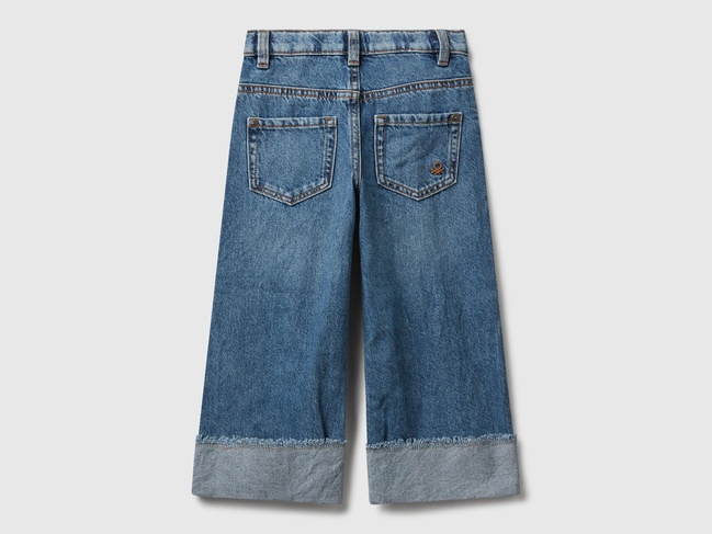Синие джинсы для девочек Benetton артикул 488PGE02O.P 901 25A Фото ракурс 2 - Синие джинсы для девочек Benetton артикул 488PGE02O.P 901 25A