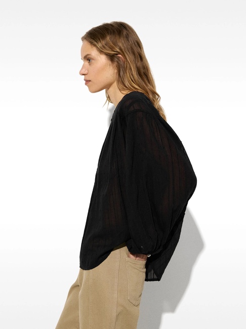 Фото ракурс 4 - Жіноча чорна блузка Parfois артикул 219450 _BK FW2025