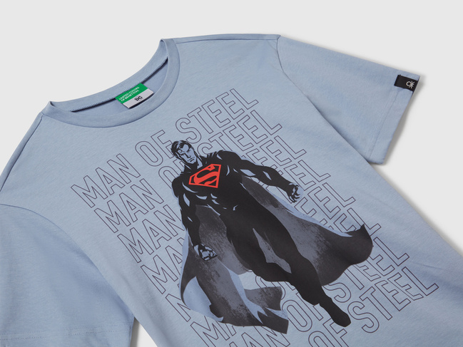 Фото ракурс 3 - Синяя футболка для мальчиков Benetton артикул 3JERC10PO.G 0W2 25A