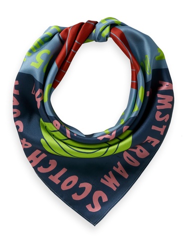 Фото ракурс 1 - Жіночий синій шарф SCOTCH & SODA артикул UF400832M V438 FW2025