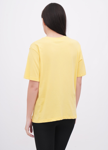Фото ракурс 2 - Женская желтая футболка EQUILIBRI артикул W213 097 000 Yellow FW2025