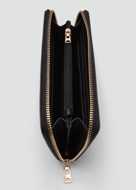 Жіночий чорний гаманець Mango артикул 17062029 99 1 season Фото ракурс 3 - Жіночий чорний гаманець Mango артикул 17062029 99 1 season