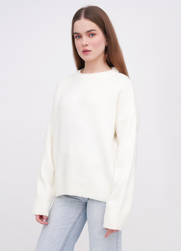 Фото ракурс 1 - Женский молочный свитер EQUILIBRI артикул W342 054 002 MILK FW2025